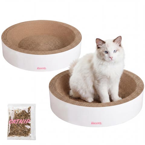 Daisy Modern Cardboard Bowl Cat Scratcher with Catnip