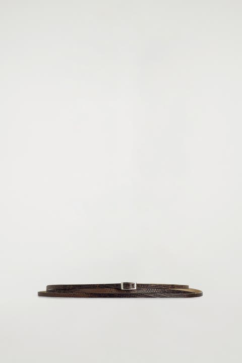 Skinny Double-wrap Leather Belt