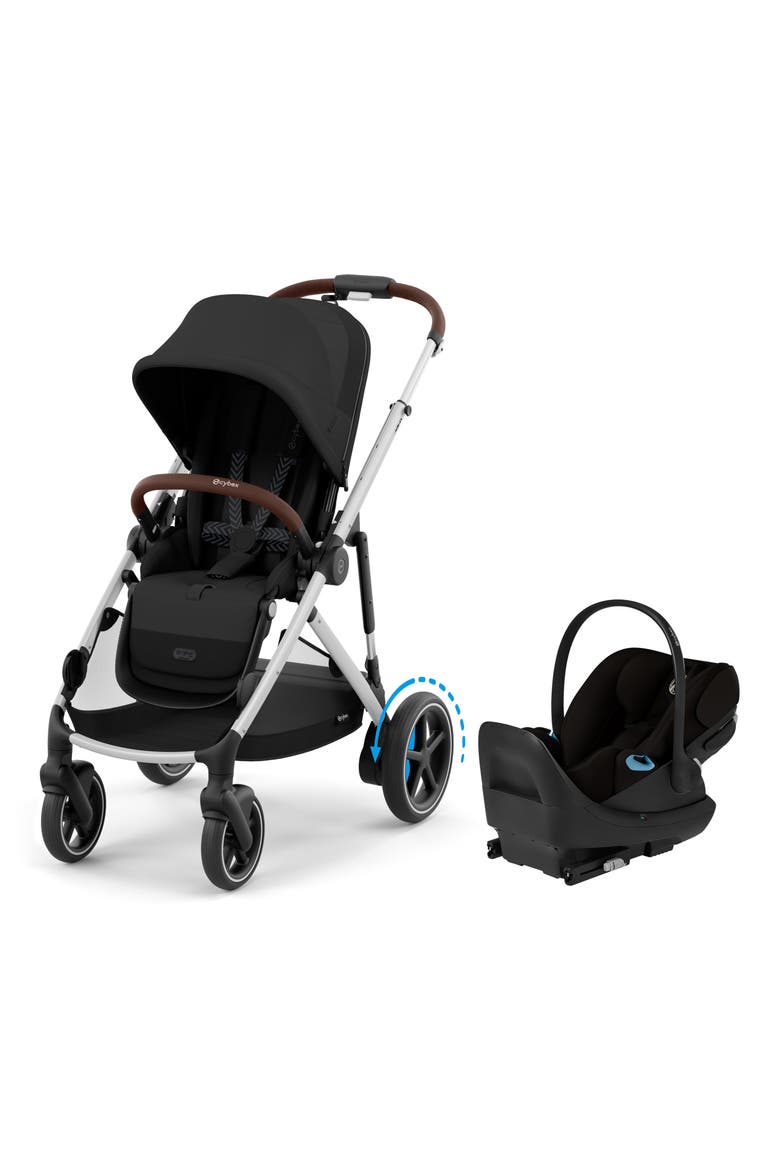 e-Gazelle S Stroller & Cloud G Pro Car Seat Travel System, Main, color, MOON BLACK
