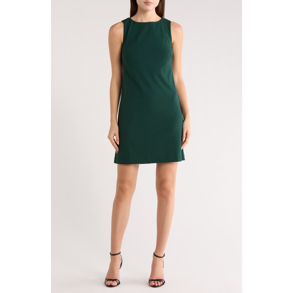 Vince Camuto Bow Back Scuba Crepe Shift Minidress In Green