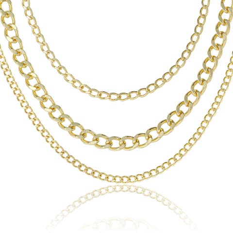 Gold-Tone Layered Chain Necklace Set