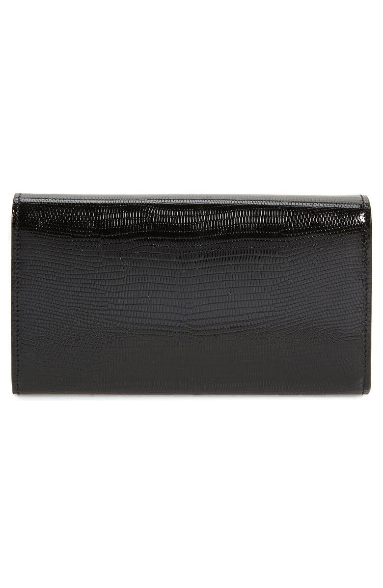 Saint Laurent Lizard Embossed Leather Wallet, Alternate, color, 