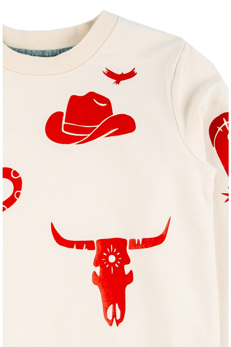 Kids' Corey Western Print Crewneck Sweatshirt, Alternate, color, WILD HORSES
