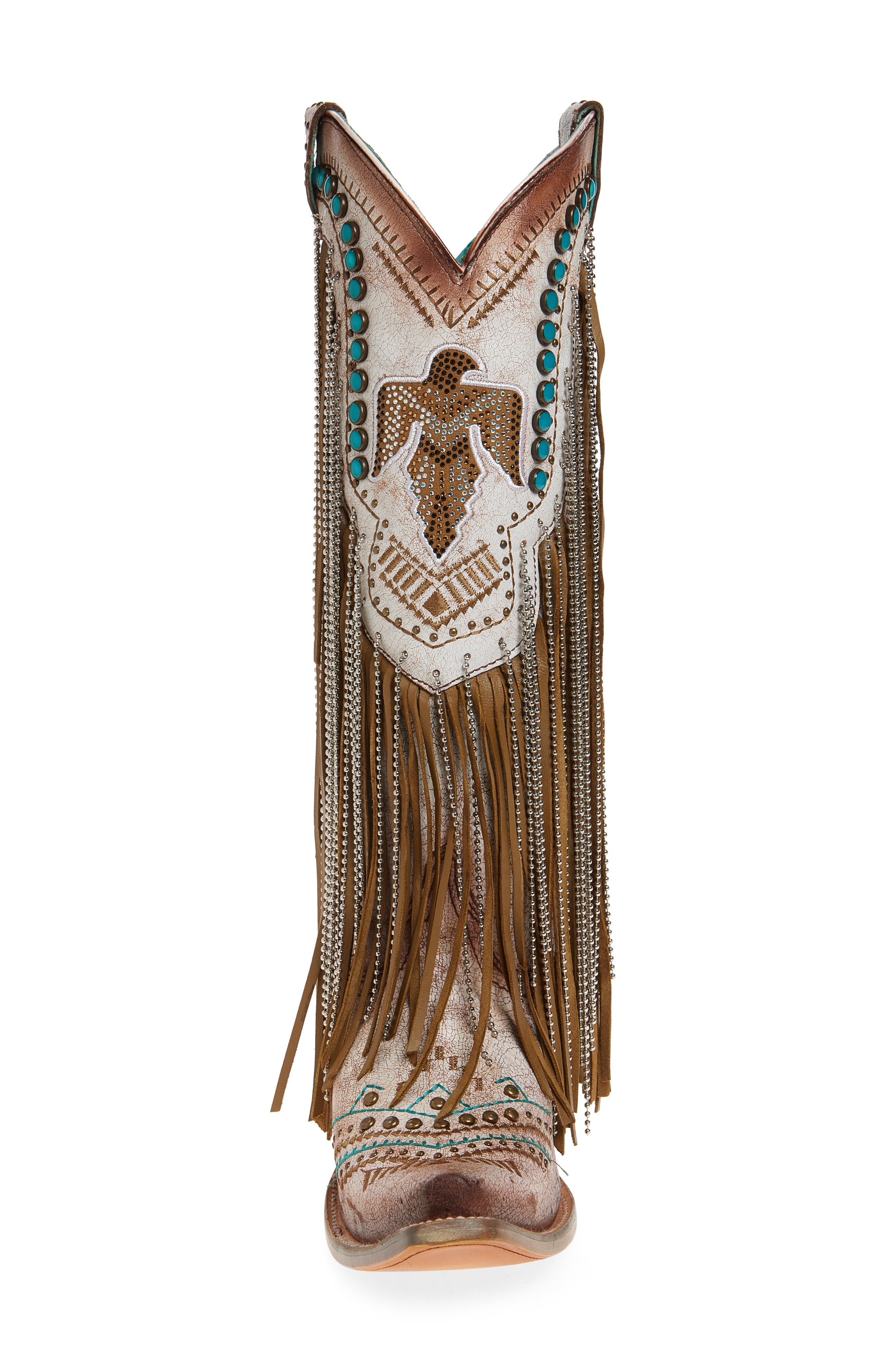 CORRAL Embroidered Fringe Western Boot, Alternate, color, 