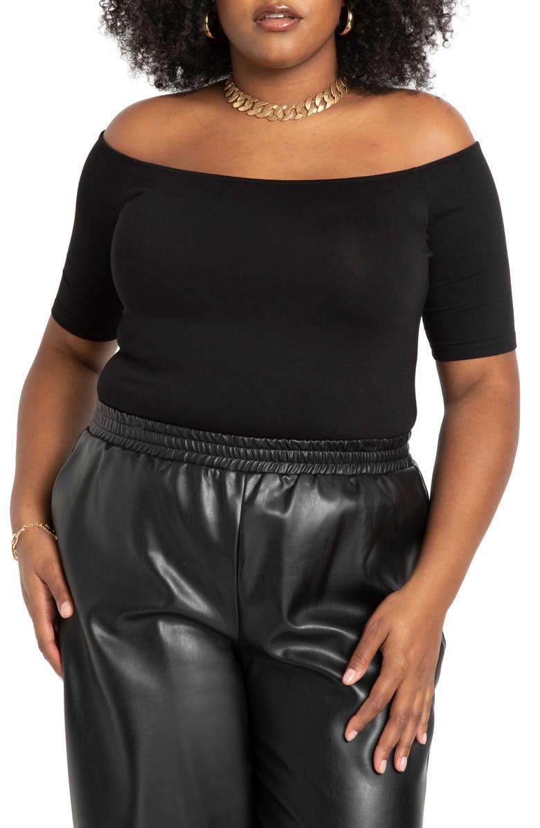 ELOQUII Off the Shoulder Top, Main, color,