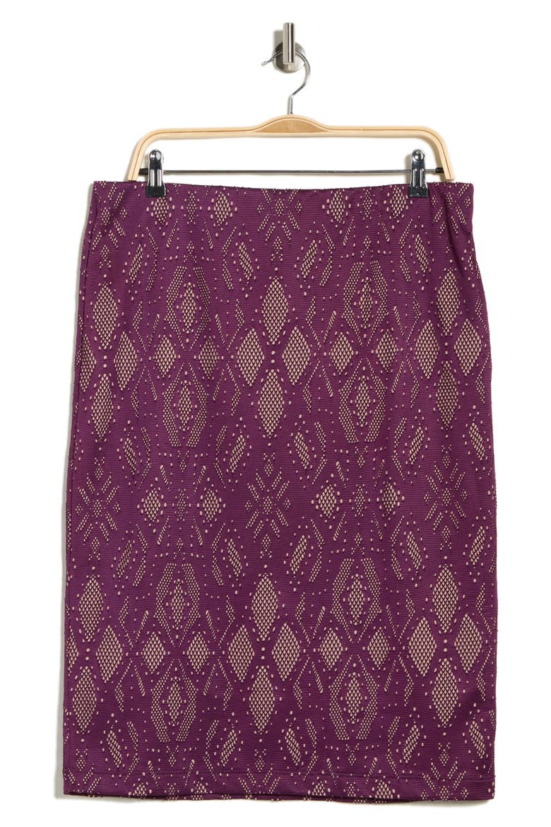 Jacquard Pencil Skirt, Alternate, color, PLUM