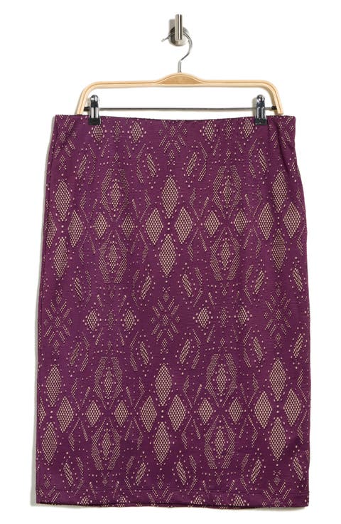 Jacquard Pencil Skirt
