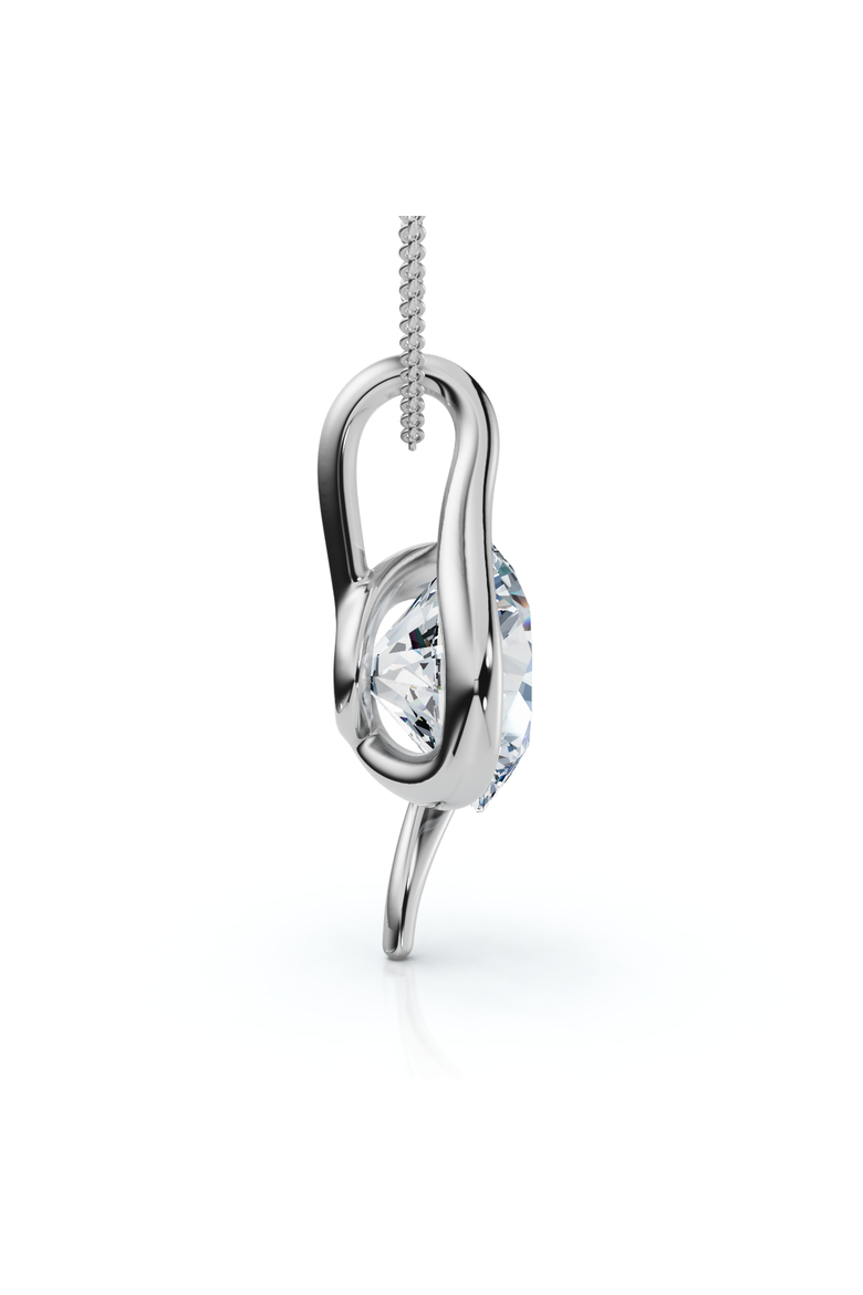 Certified 3Ct Diamond Molly Pendant 14k Gold Necklace 18" Lab Grown, Alternate, color, White Gold