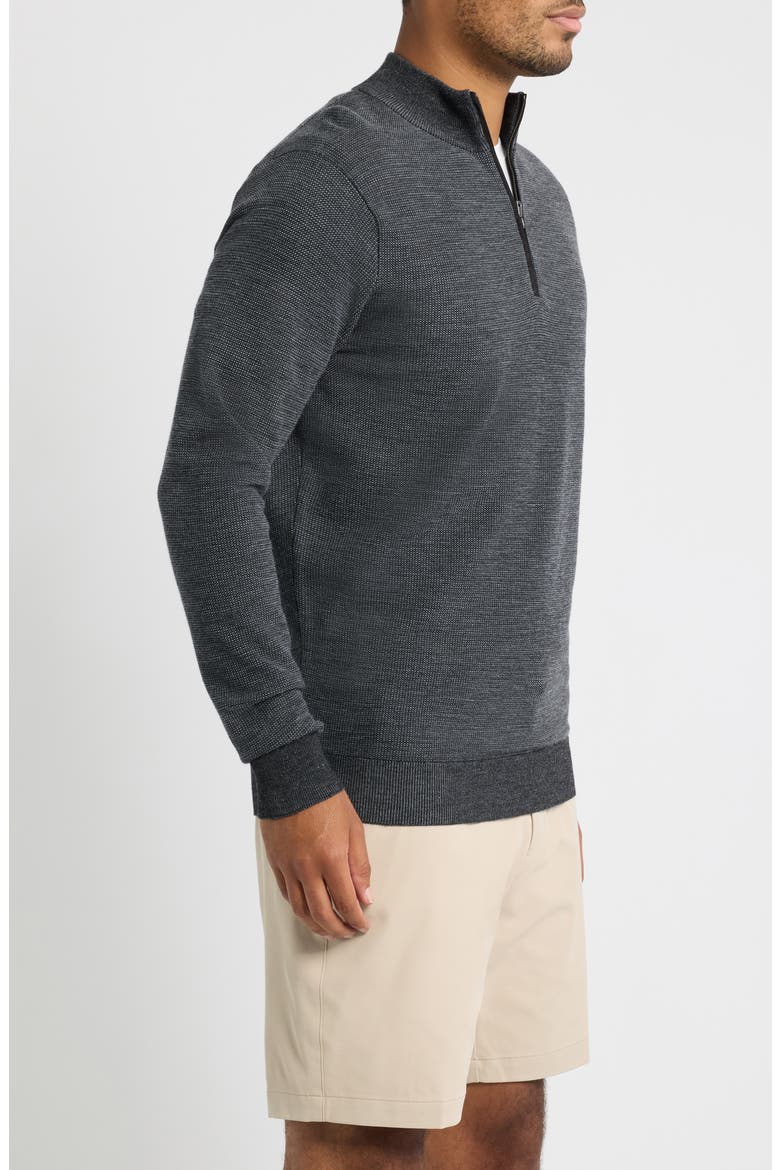 Blair Birdseye Merino Wool Quarter Zip Pullover, Alternate, color, CHARCOAL