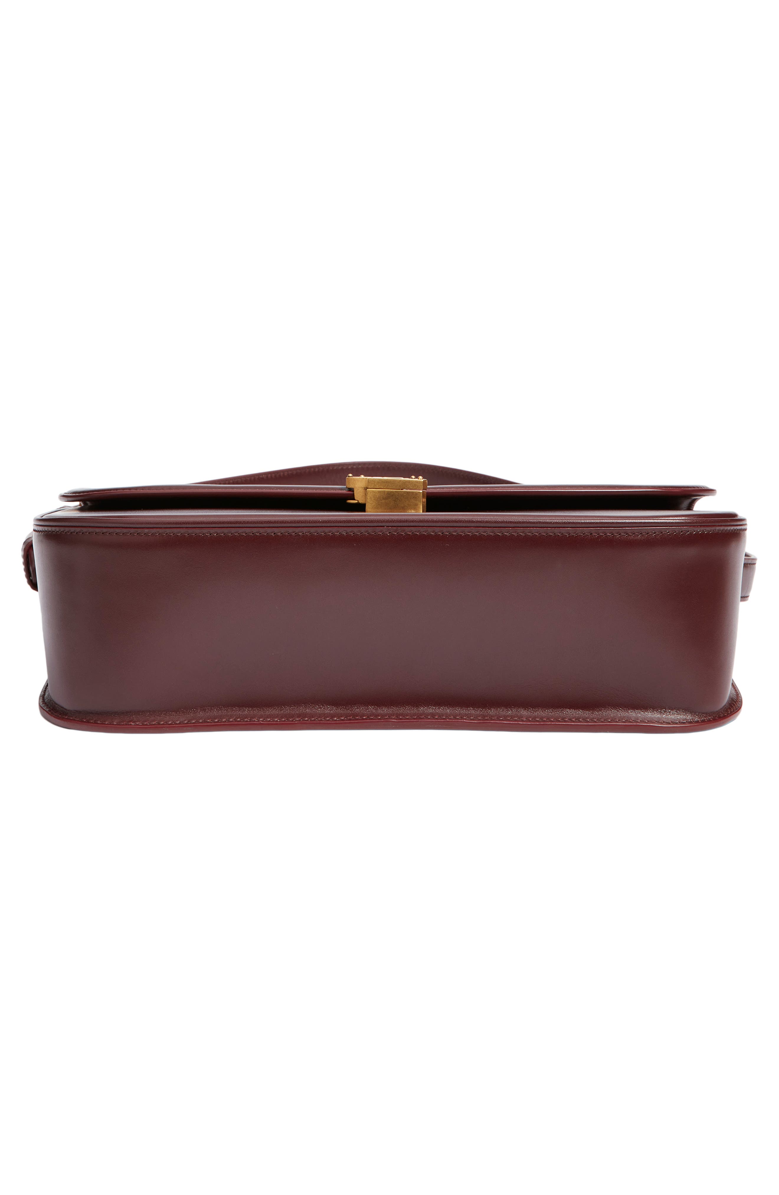 Saint Laurent Large Solferino Leather Shoulder Bag, Alternate, color, Rouge Cabernet