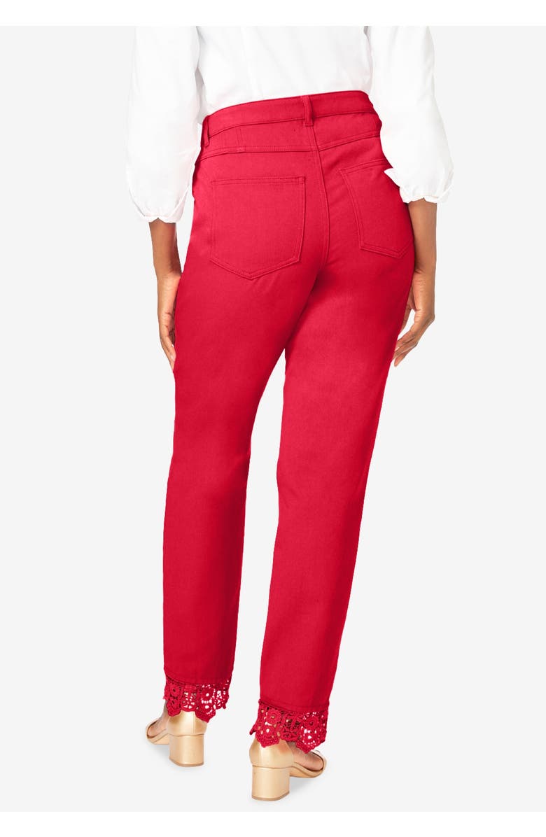 Jessica London Lace Trim Classic Denim Jean, Alternate, color, 