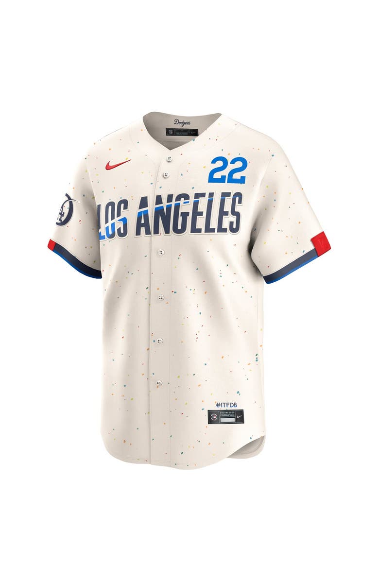 Nike Men's Nike Clayton Kershaw Cream Los Angeles Dodgers City Connect Limited Player Jersey, Alternate, color, 