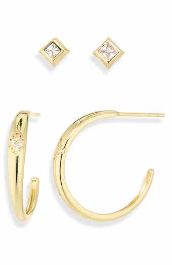 Cubic Zirconia Set of 2 Assorted Earrings