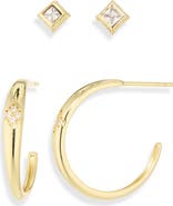 ARGENTO VIVO Cubic Zirconia Set of 2 Assorted Earrings