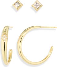 ARGENTO VIVO Cubic Zirconia Set of 2 Assorted Earrings