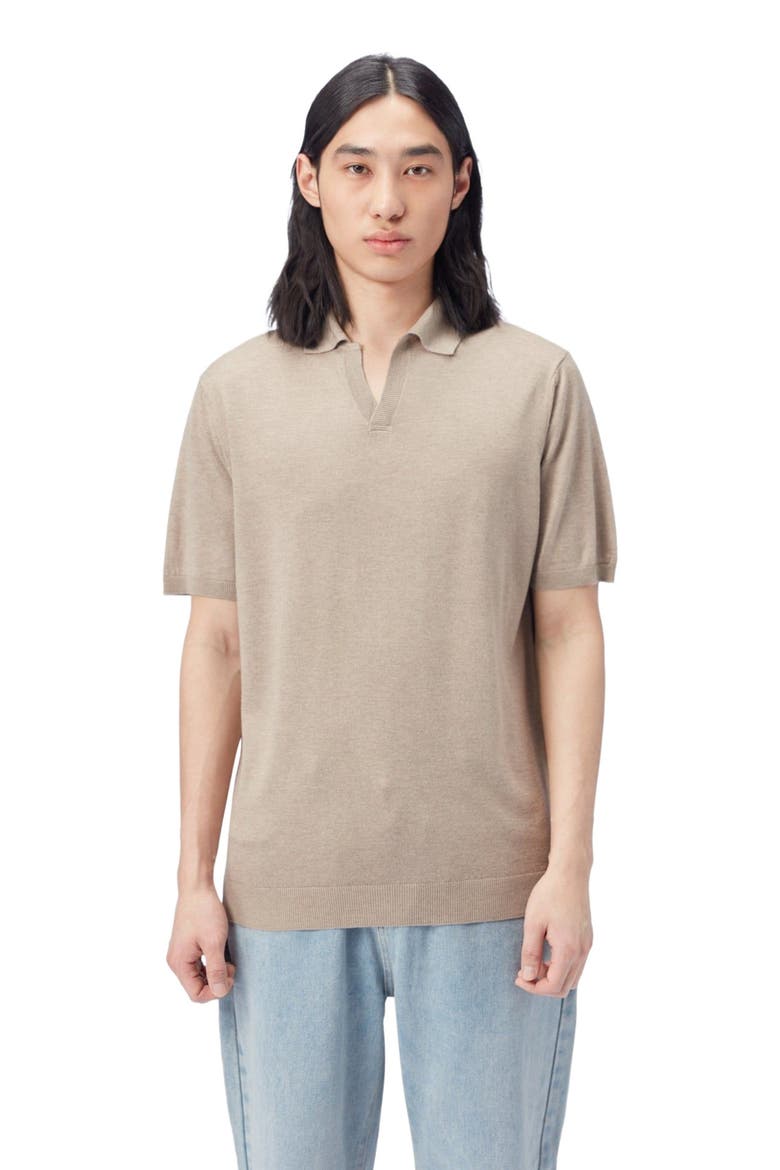 Silk Cashmere Polo Shirt, Alternate, color, nomad