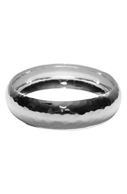 Argento Vivo Sterling Silver Hammered Wide Bangle