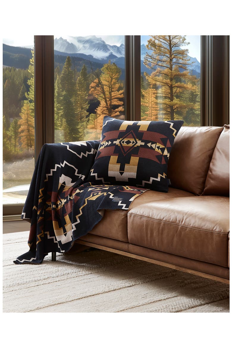 Cotton Knit Accent Pillow, Alternate, color, BLACK