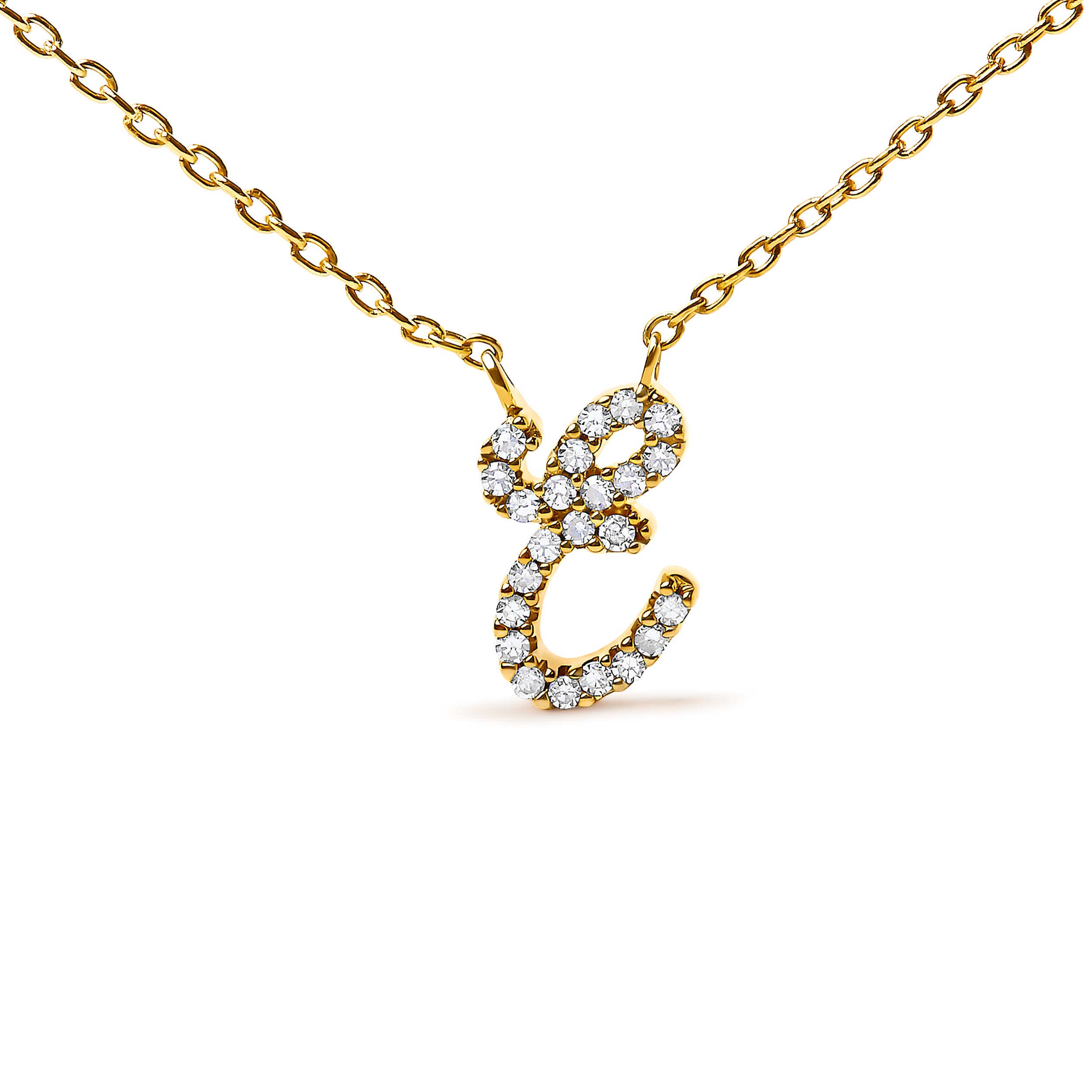 Haus of Brilliance 10K Gold Diamond Accent A-Z Initial Script Style ...