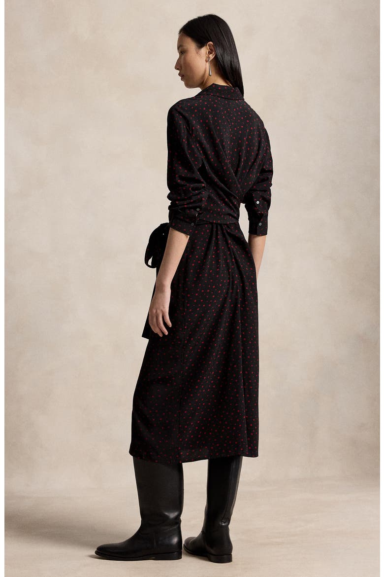 Polka Dot Viscose Shirtdress, Alternate, color, 2051 MULTI DOT BLACK-RED