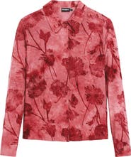 Desigual Washed Floral Button-Up Top
