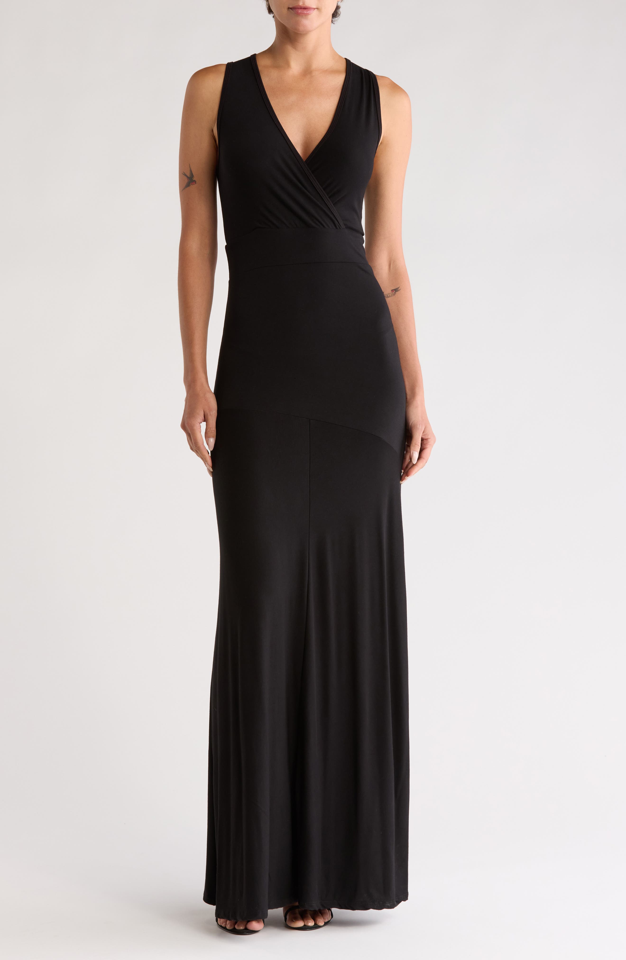 GO COUTURE Faux Wrap Maxi Dress