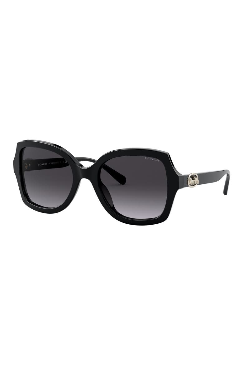 Horse & Carriage 56mm Gradient Square Sunglasses, Alternate, color, BLACK