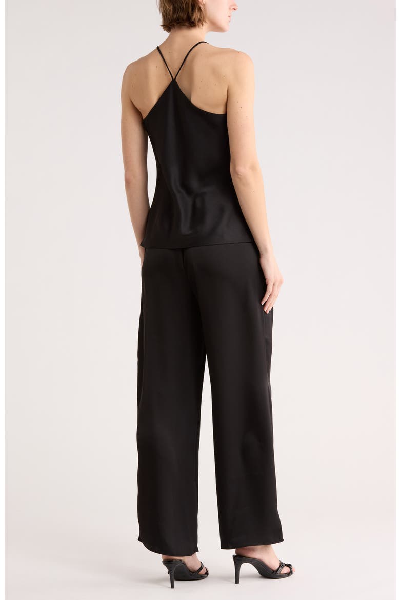 Satin Drawstring Pants, Alternate, color, BLACK