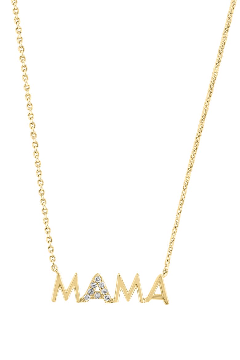 Diamond Embellished Mama Statement Necklace - 0.09ct, Main, color, ROSE GOLD
