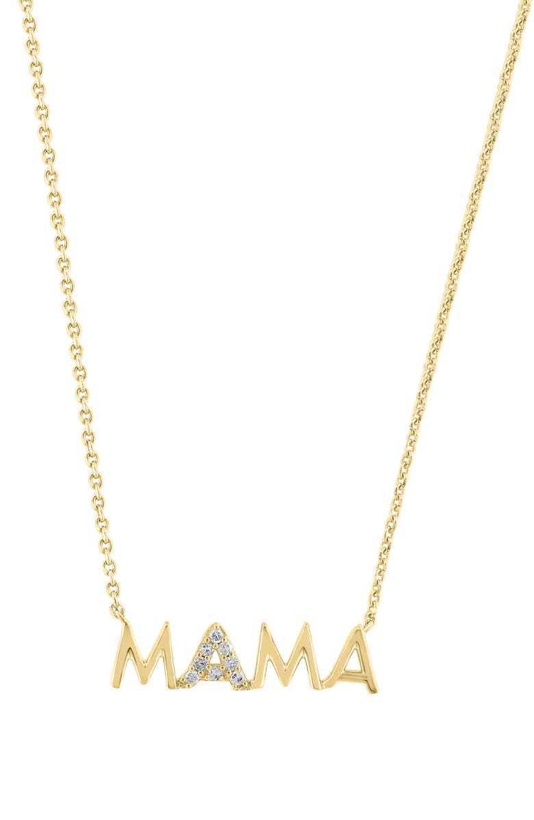 EFFY Diamond Embellished Mama Statement Necklace - 0.09ct, Main, color, Rose Gold