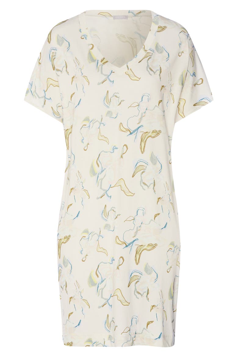 Sleep & Lounge Short Sleeve Nightgown, Alternate, color, FLOWING PAINT