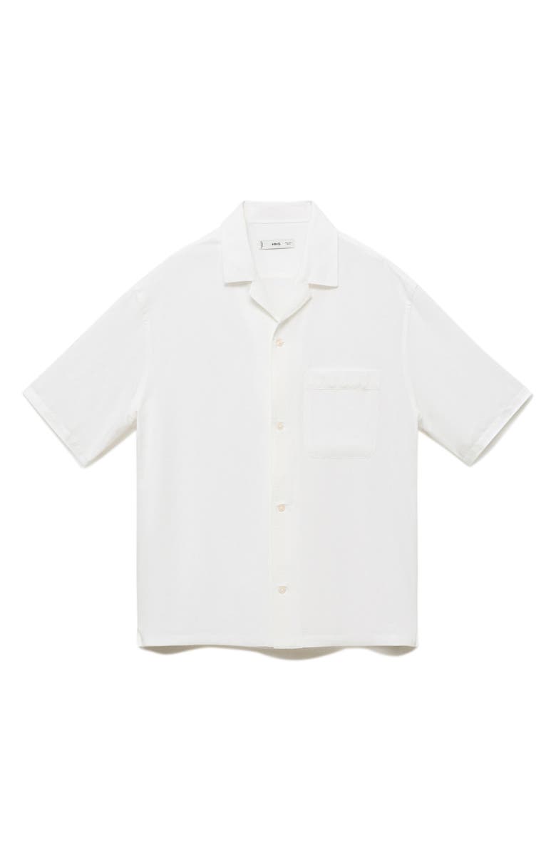 MANGO Regular Fit Camp Shirt, Alternate, color, Off White