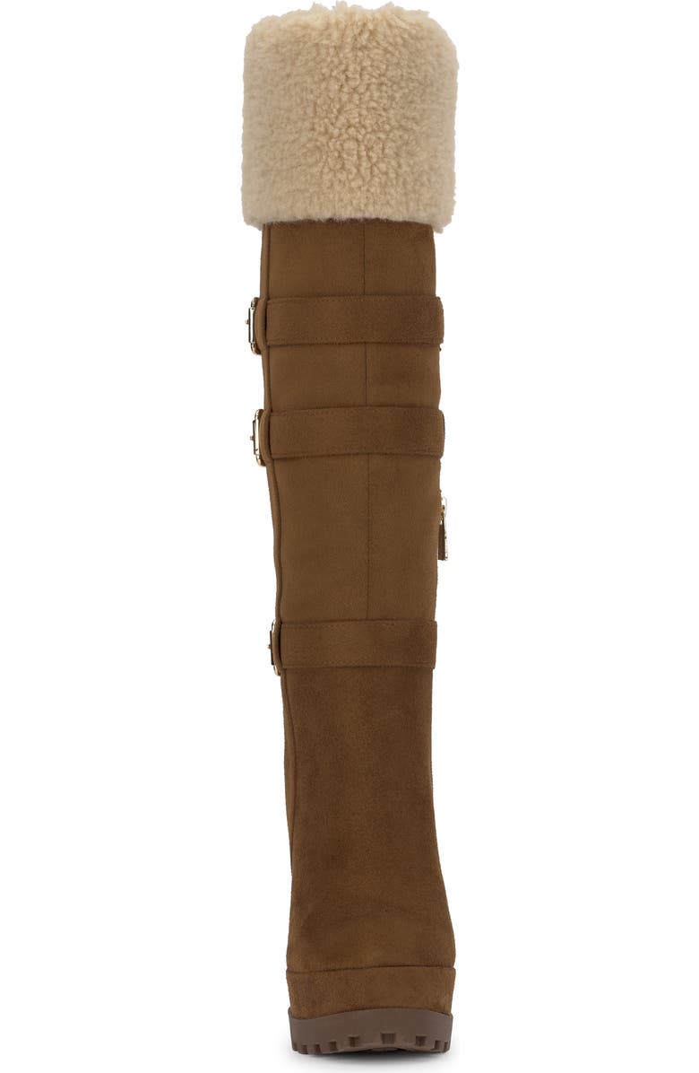 Jessica Simpson Imerald Faux Shearling Knee High Platform Boot, Alternate, color, Safari Brown
