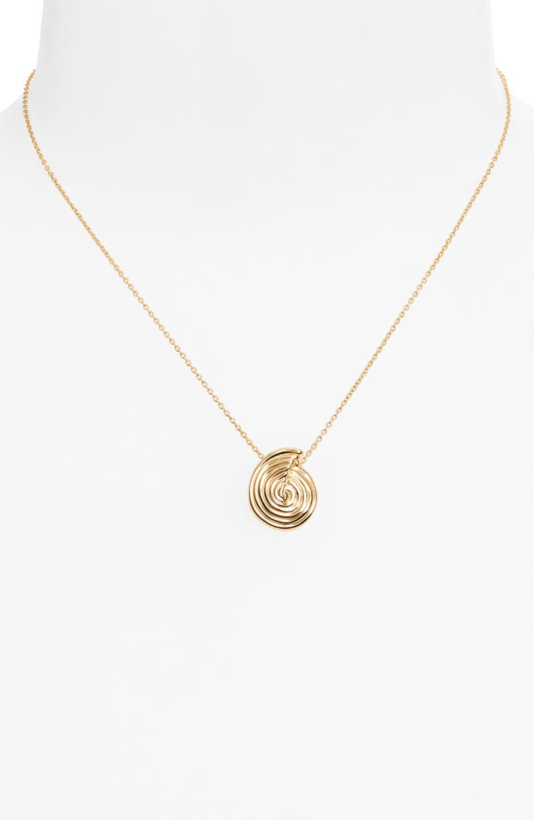 Missoma Mini Spiral Pendant Necklace, Alternate, color, Gold