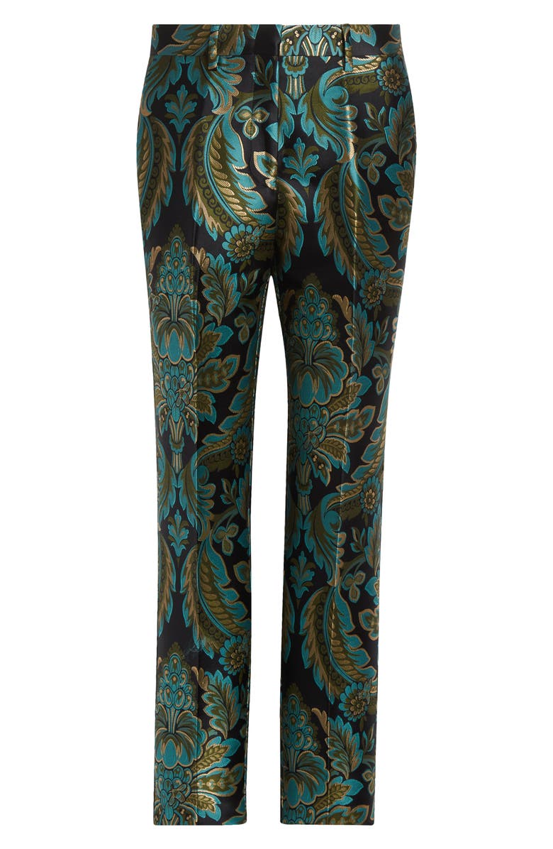 Etro Capitol Paisley Jacquard Trousers, Alternate, color, Black/ Green/ Turquoise Multi