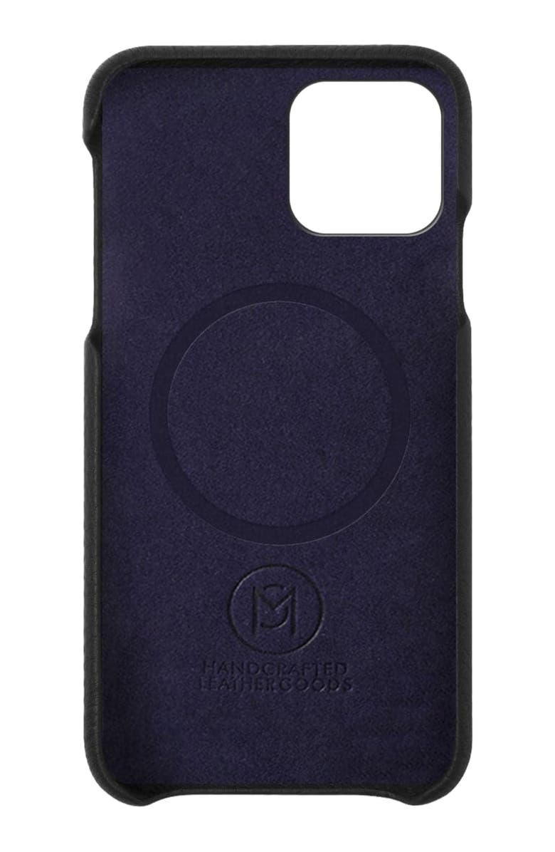 MAISON de SABRÉ Leather Phone Case, Alternate, color, Black Caviar