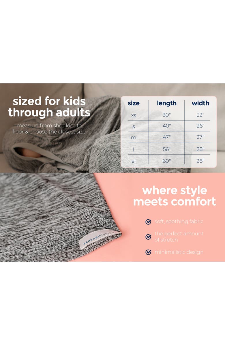 Sensory Basics Body Sock, Small, Gray Sensory Sleep Sack, 3+, Alternate, color, Gray