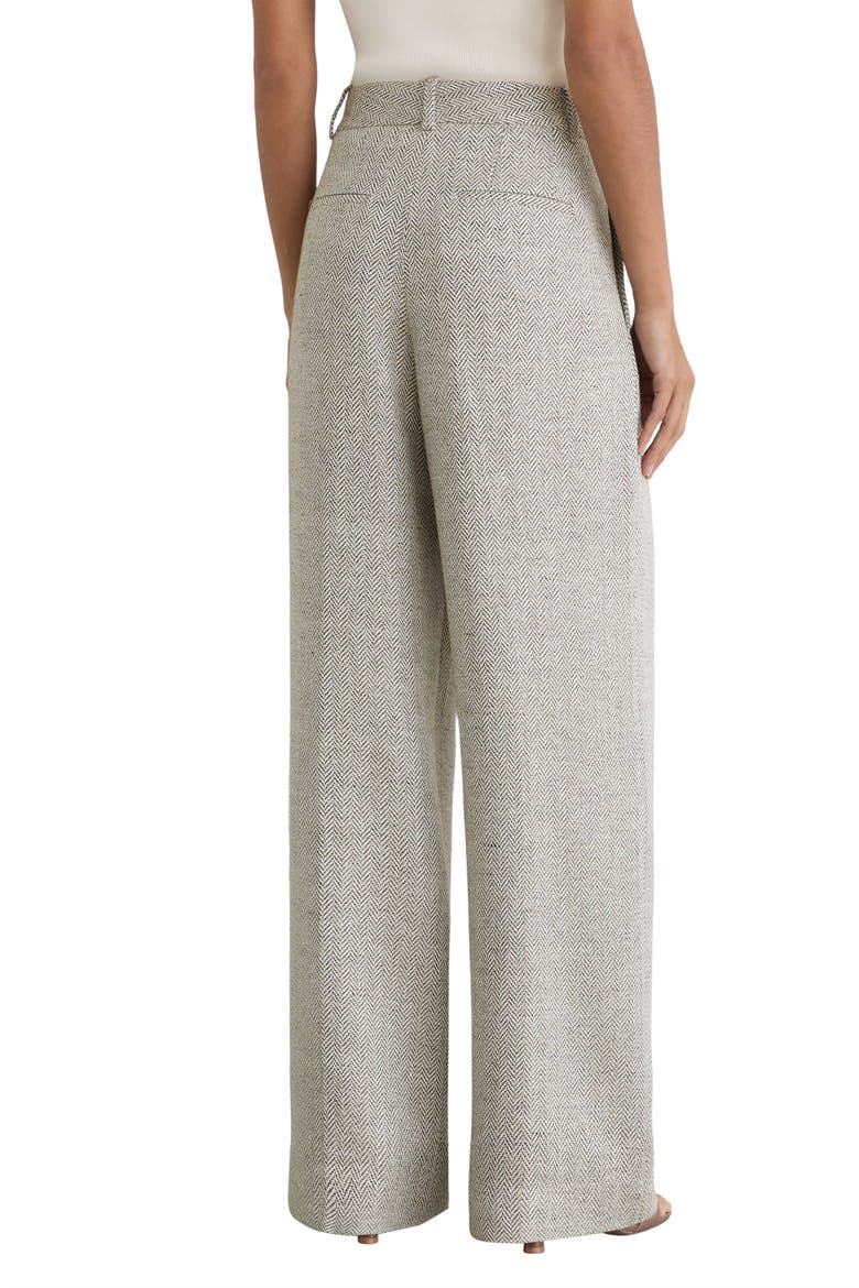 Ezra Herringbone High Waist Wide Leg Pants, Alternate, color, NEUTRAL