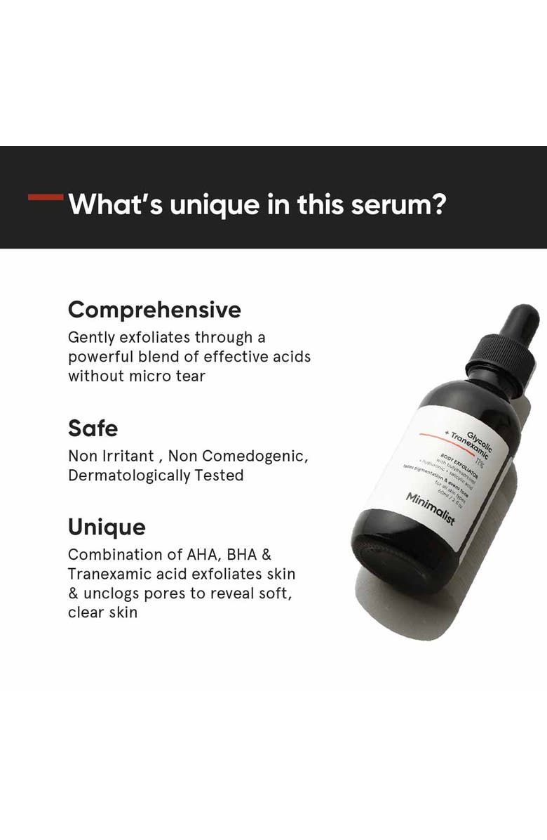 Minimalist Glycolic + Tranexamic 11% Body Exfoliator, Alternate, color,