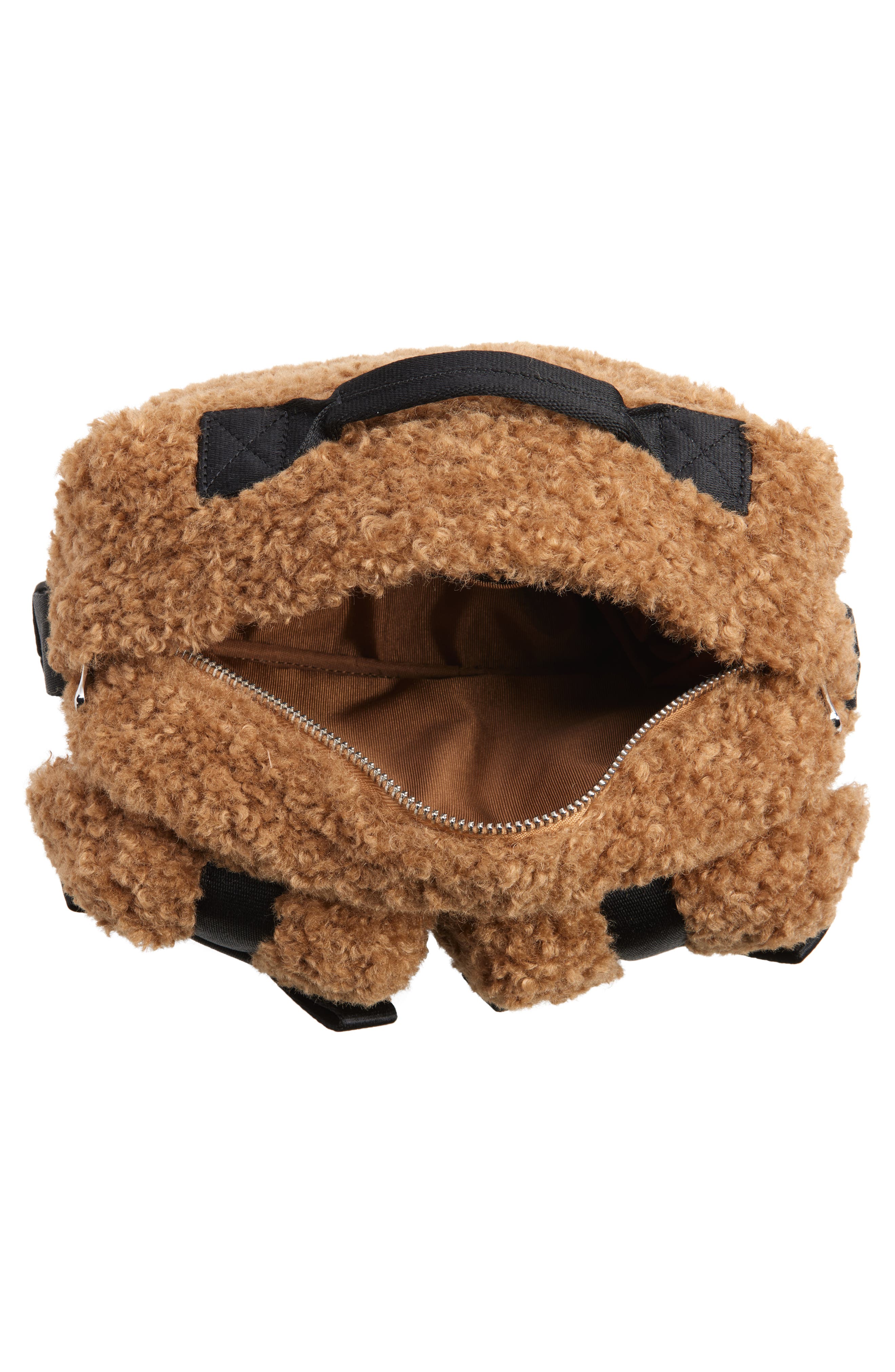 Simone Rocha Classic Bow Teddybear Fleece Crossbody Bag, Alternate, color, 