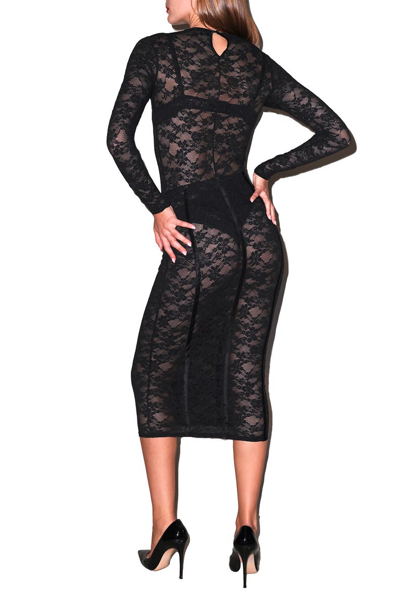 Le Stretch Lace Pencil Skirt, Alternate, color, BLACK