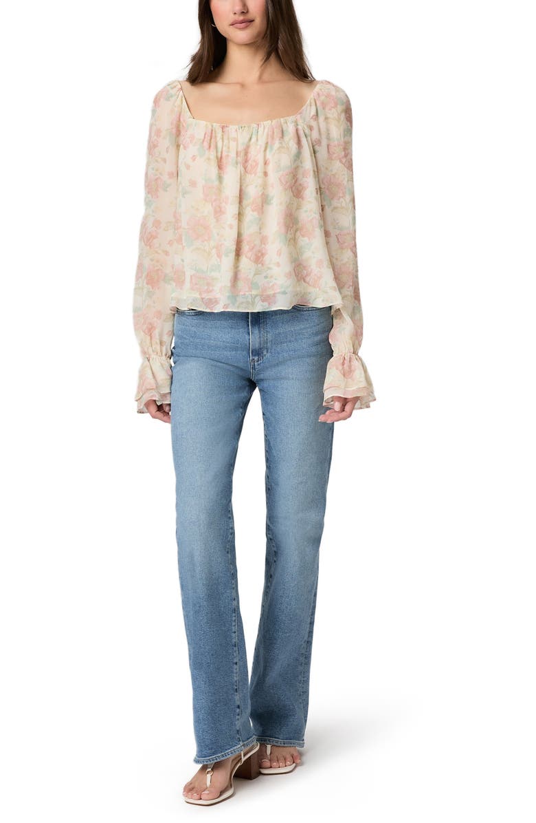 PAIGE Lucila Floral Silk Top, Alternate, color, Bone Multi