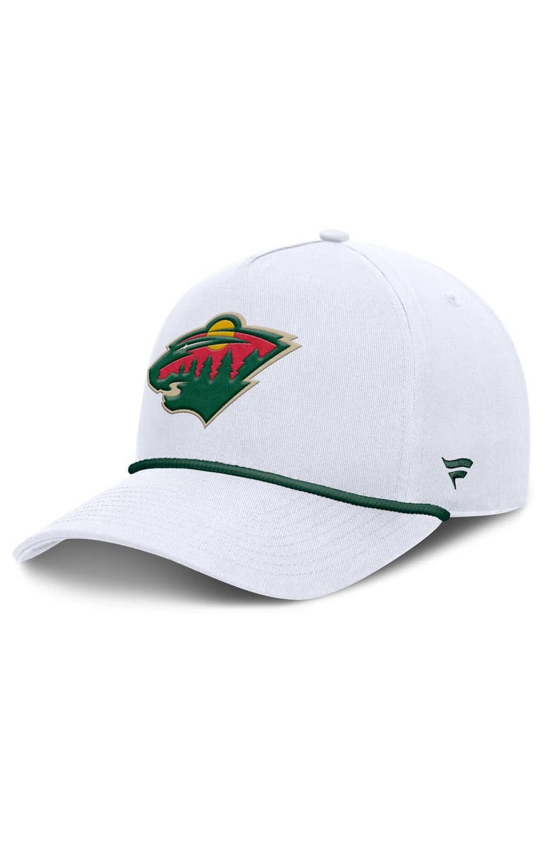 FANATICS Men's Fanatics White Minnesota Wild Rope A-Frame Adjustable Hat, Main, color,