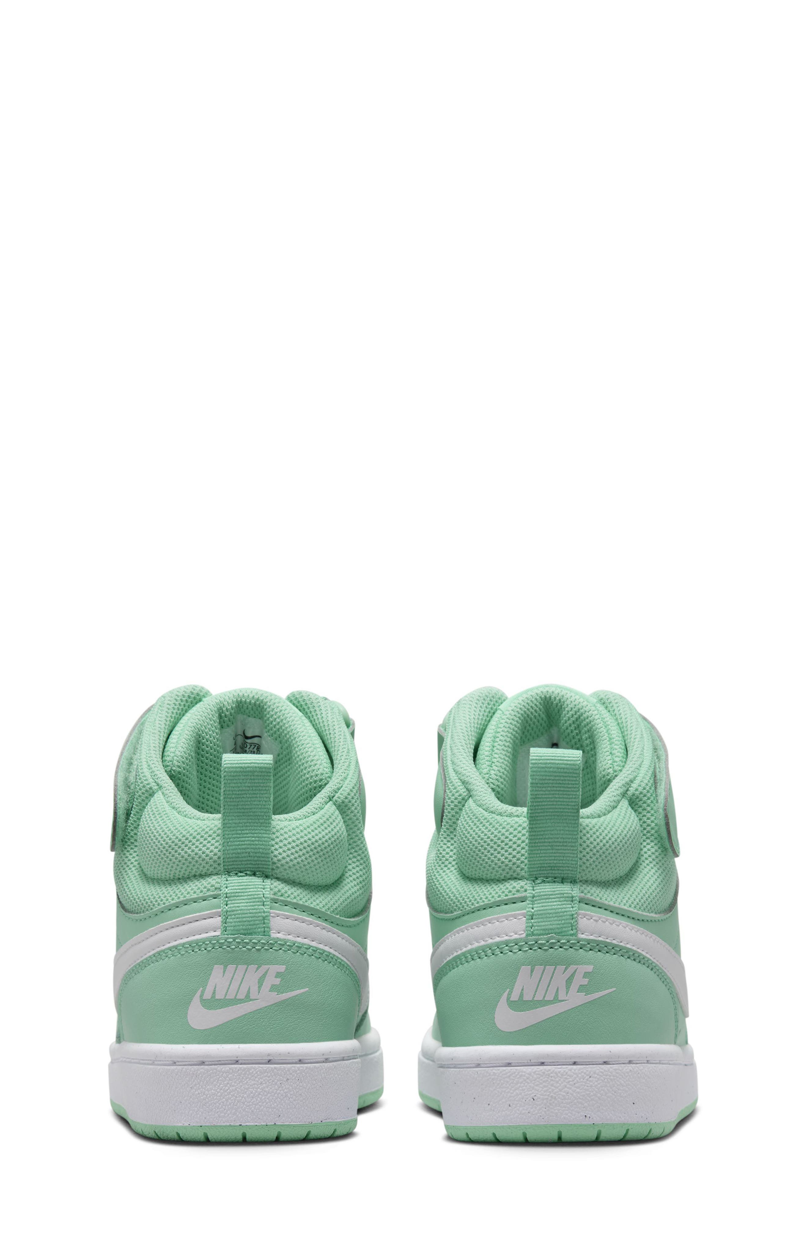 Nike Kids' Court Borough Mid 2 Basketball Shoe, Alternate, color, Emerald Rise/ White