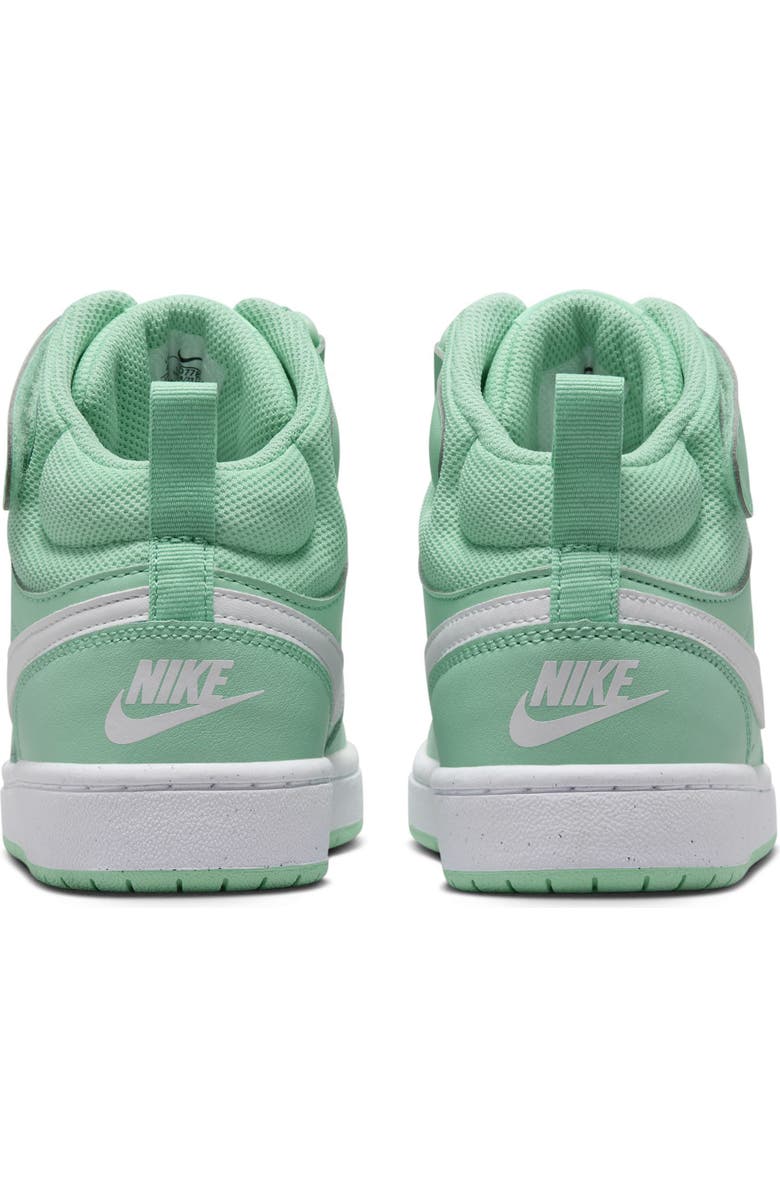 Nike Kids' Court Borough Mid 2 Basketball Shoe, Alternate, color, Emerald Rise/ White