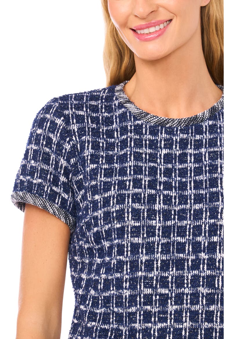 Metallic Tweed Top, Alternate, color, CLASSIC NAVY