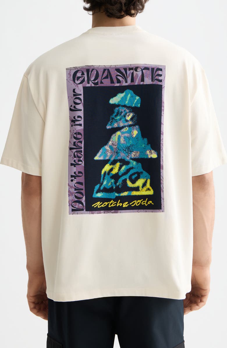 Scotch & Soda Oversize Graphic T-Shirt, Alternate, color, Eggnog