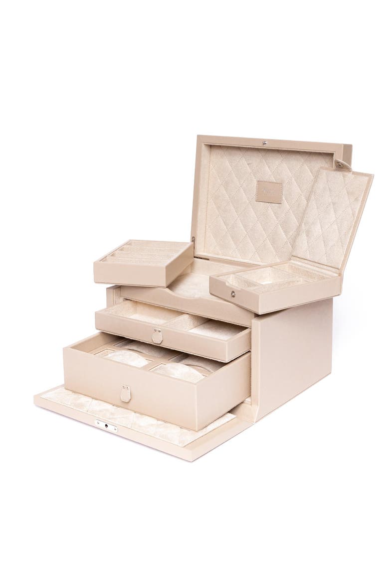 Charlotte Jewelry Box, Alternate, color, Beige