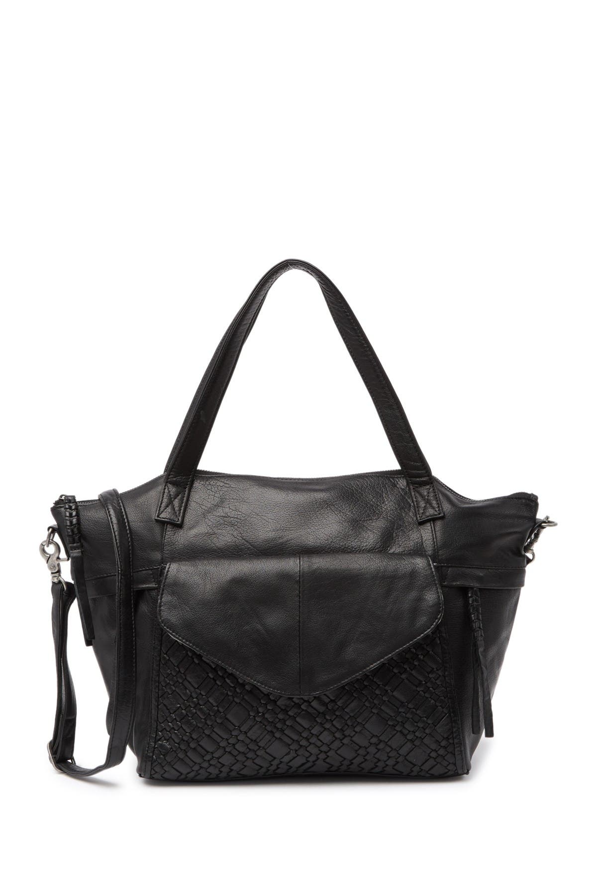 DAY & MOOD Panna Leather Woven Satchel, Main, color, 