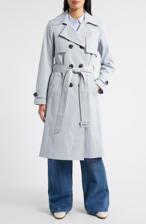 Sam Edelman Double Breasted Trench Coat In Coastal Blue